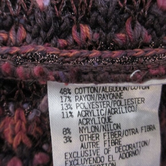 Sigrid Olsen Women's Multicolored Fringe Trimmed Metalic Knit Long Sleeve  Sz S - Picture 10 of 10